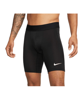 Nike Pro Long Short Schwarz Weiss F010 - schwarz