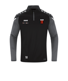 JAKO Performance Ziptop Schwarz Grau F804