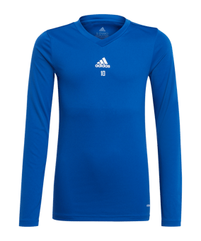 adidas Team Base Top langarm Kids Blau Weiss