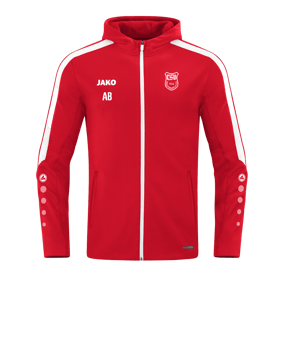 JAKO Power Kapuzenjacke Rot Weiss F100