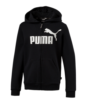 PUMA Essential Logo Kapuzenjacke Kids Schwarz F01 - schwarz