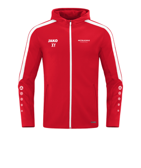 JAKO Power Kapuzenjacke Rot Weiss F100