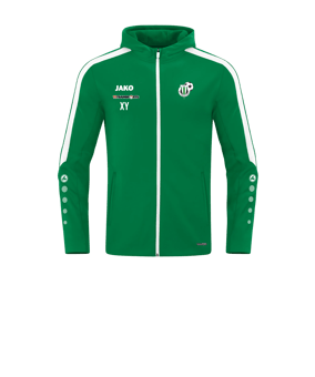 JAKO Power Kapuzenjacke Kids Grün Weiss F200