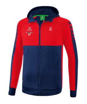 Erima Six Wings Kapuzenjacke Blau Rot