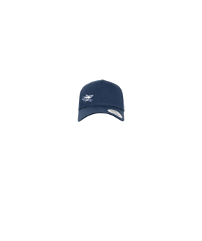 Merch 5 Panel Curved Snapback Cap Navy
