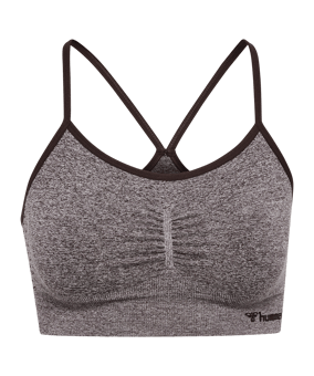Hummel CI Seamless Scrunch Sport-BH Damen Braun F8389 - braun