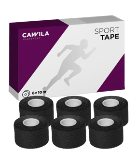 Cawila Sporttape COLOR 3,8cm x 10m 6er Set Schwarz - schwarz