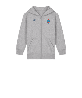 Merch Zip-Hoodie Kids Heather Grey | #scalalogo (beidseitig+Initialen)