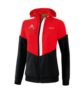 Erima Squad Präsentationsjacke Damen Rot Schwarz