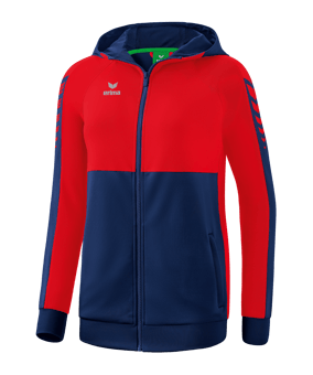 Erima Six Wings Kapuzenjacke Damen Dunkelblau - blau