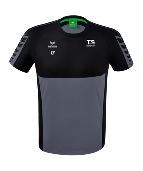 Erima Six Wings T-Shirt Grau Schwarz