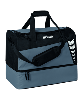 Erima Six Wings Sporttasche mit Bodenfach Gr. S Grau Schwarz - grau