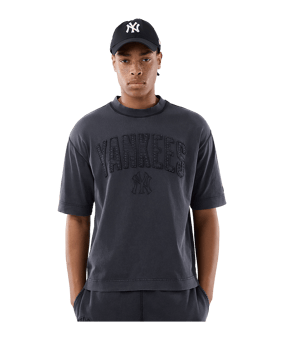 New Era MLB Washed Boxy Neyyan T-Shirt Schwarz - schwarz
