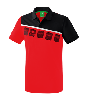Erima 5-C Poloshirt Kids Rot Schwarz - rot