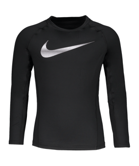 Nike Pro Warm Crew Sweatshirt Kids Schwarz F010 - schwarz