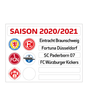 Magnettabelle 2. Bundesliga Update-Set 2020/2021 - weiss
