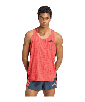 adidas Adizero Running Singlet T-Shirt Rouge - rouge
