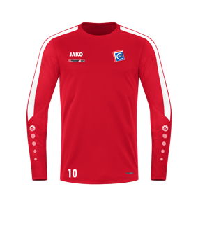 JAKO Power Sweatshirt Rot Weiss F100