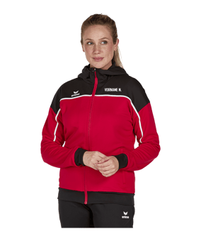 Erima Change by Kapuzenjacke Damen Rot Schwarz 