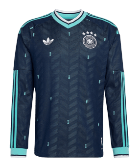 adidas DFB Deutschland Authentic Trikot Langarm Away WM 2026 Blau - blau