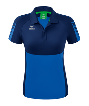 Erima Six Wings Poloshirt Damen Blau - blau