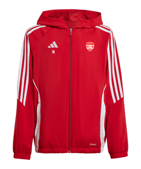 Veste coupe-vent adidas Tiro 24 enfants rouge blanche