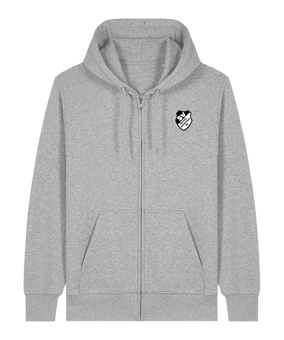 11tsmerch Merch Connector 2.0 Zip Sweatjacke Heather Grau | #justlogo4c (+Rückendruck)