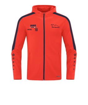 JAKO Power Kapuzenjacke Orange Blau F375