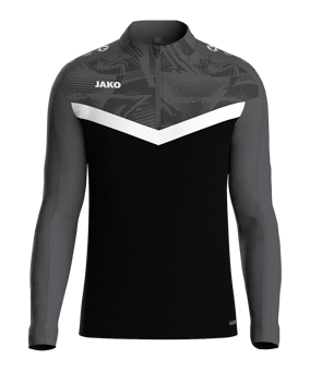 JAKO Iconic HalfZip Sweatshirt Kids Schwarz F801 - schwarz