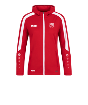 JAKO Power Kapuzenjacke Damen Rot Weiss F100