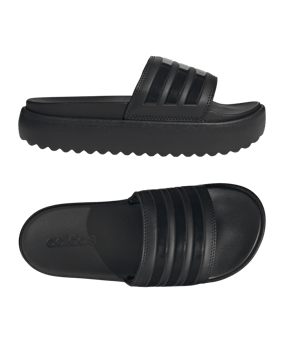 adidas Adilette Platform Slides Black - schwarz