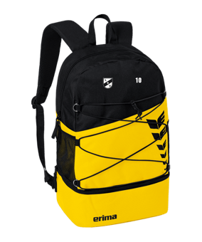 Erima Six Wings Rucksack mit Bodenfach Gelb Schwarz
