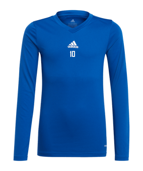 adidas Team Base Top langarm Kids Blau Weiss