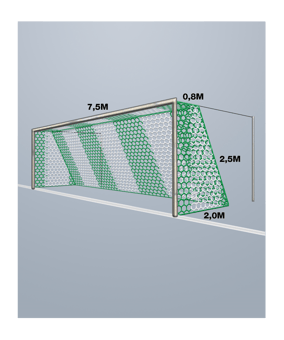 Cawila PRO Tornetz HEXAGON PPM 4MM M120 | 7,50 x 2,50m | 0,8 x 2,0m grün/weiß