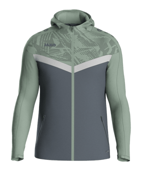 JAKO Icon Kapuzenjacke Kids Grau Grün F852 - grau