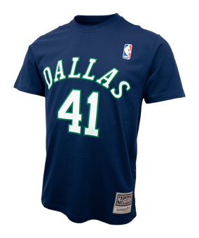 Mitchell and Ness NBA Dallas Mavericks Nowitzki T-Shirt Blau - blau