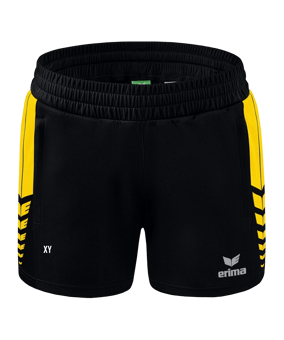 Erima Six Wings Worker Short Damen Schwarz Gelb