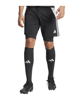 adidas Tiro 24 2in1 Short Schwarz Weiss - schwarz