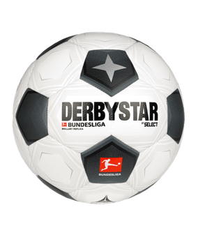 Derbystar Bundesliga Brillant Replica Classic v23 Trainingsball Weiss Schwarz F023 - weiss