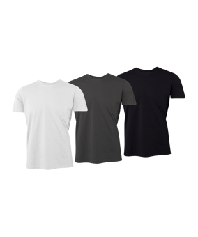 Erima X Eleven T-Shirt 3er Kids Schwarz Grau Weiss - schwarz