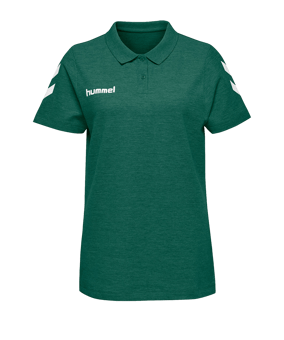 Hummel Cotton Poloshirt Damen Grün F6140 - gruen