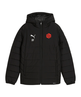 PUMA teamAdditions Padded Kapuzenjacke Kids Schwarz F03