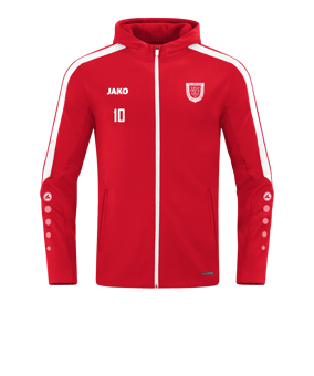 JAKO Power Kapuzenjacke Rot Weiss F100