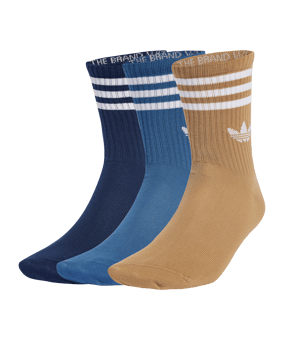 adidas Originals 3 Stripes Crew 3 Pairs Calze Blu - blu