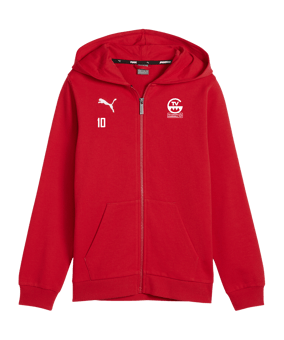 PUMA teamGOAL Casuals Kapuzenjacke Kids Rot F01