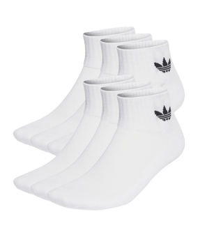 adidas Originals Mid Ankle Socken 6er Pack Weiss - weiss