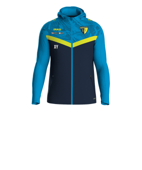 JAKO Iconic Kapuzenjacke Kids Blau Gelb F914