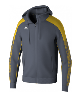 Erima Evo Star Kapuzenjacke Kids Grau Fslategreygelb - grau