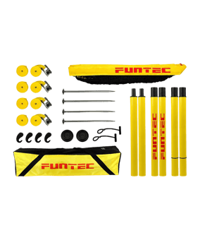 Funtec Beach Champ Set mit Pro Beach Netz 8,5m Tor Schwarz - schwarz