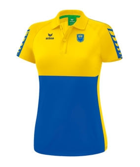 Erima Six Wings Poloshirt Damen Blau Gelb 